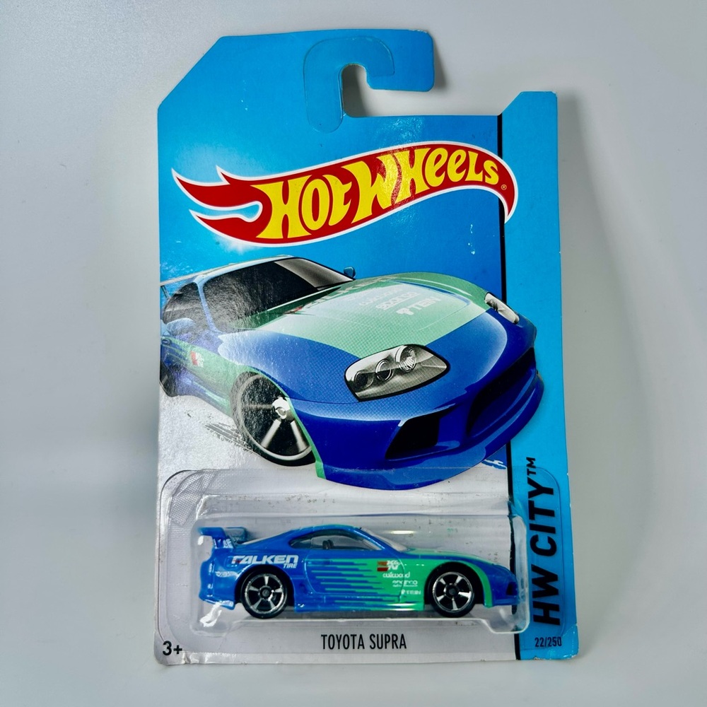 Hot Wheels Toyota Supra Falken Blue Green Livery HW City 2014 22/250 NEW Rare